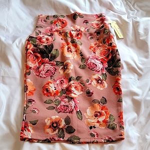 Womens floral pencil skirt